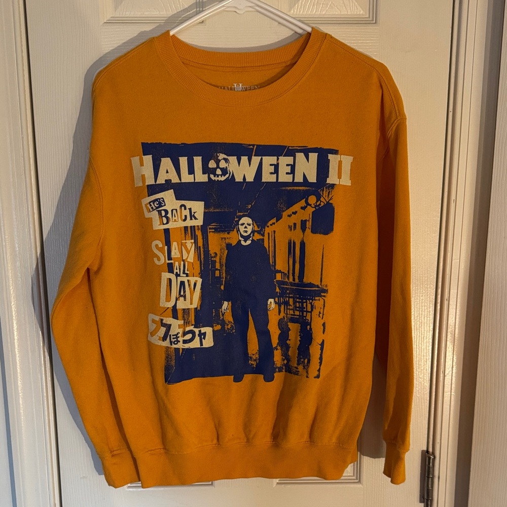 Halloween II Graphic Men's Sweater - Orange